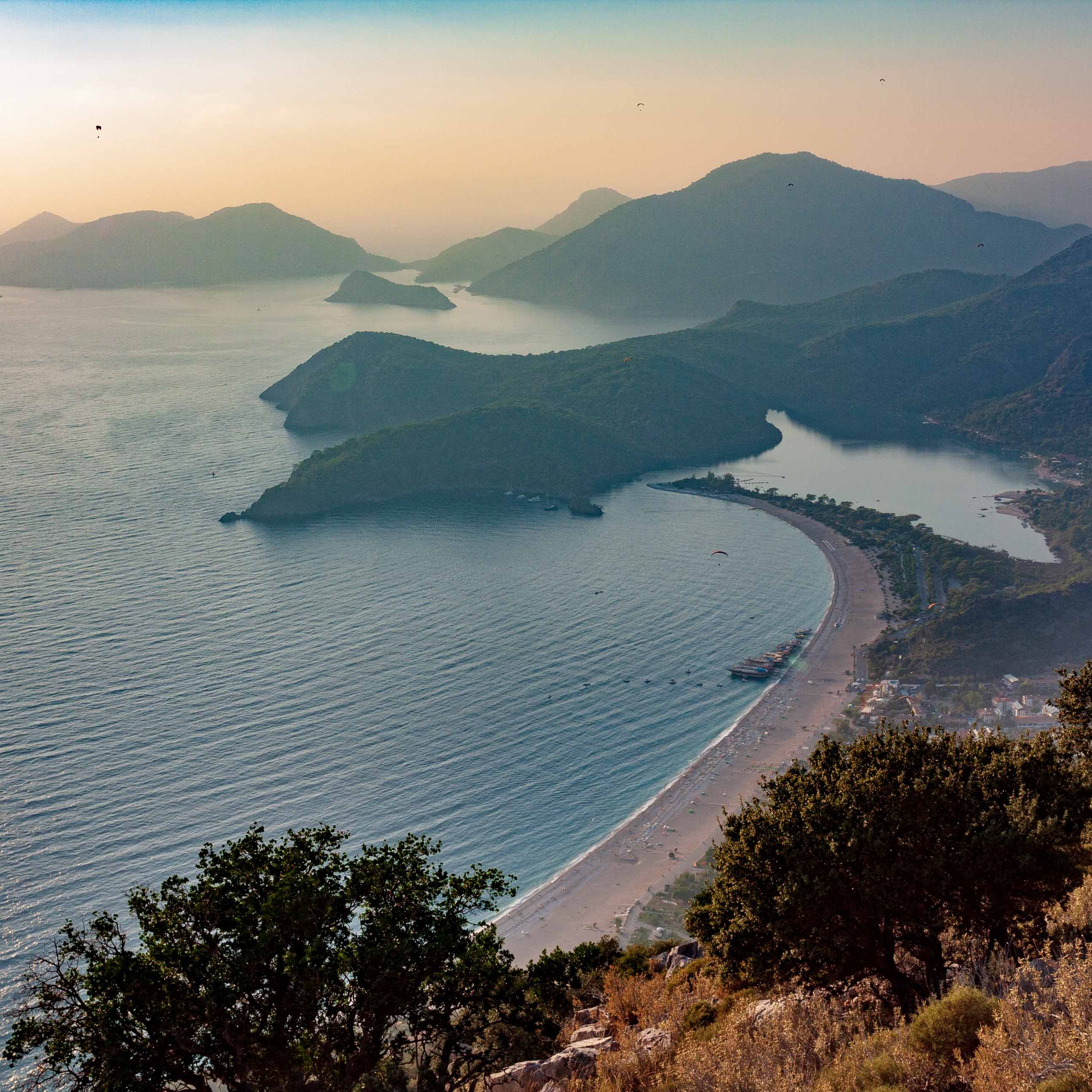 View of Oludeniz beach and coastline as seen from the Lycian Way 
